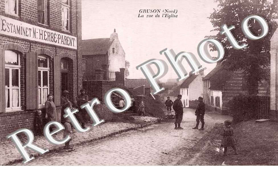 la rue de l'église. Estaminet m. Herbe-Parent