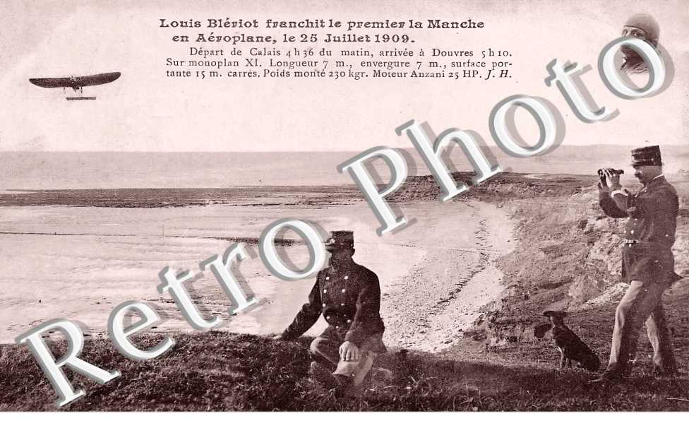 Louis Blériot franchit le premier la Manche en Aéroplane le 25 juillet 1909