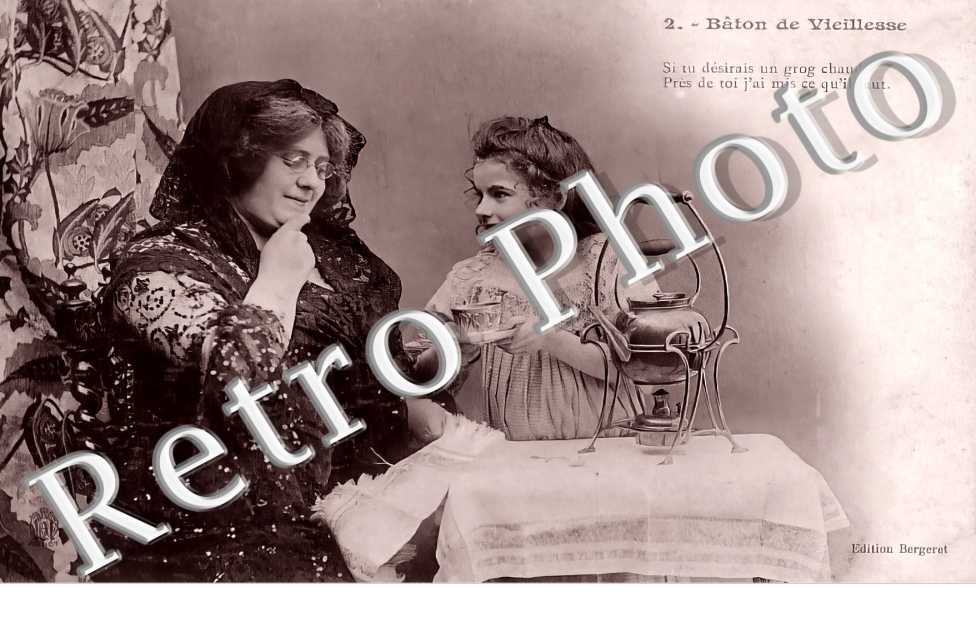 Bâton de Vieillesse " Si tu désirais un grog chaud, prés de toi j'ai mis ce qu'il faut "