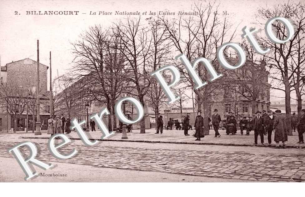 BILLANCOURT la place Nationale et les usines Renault
