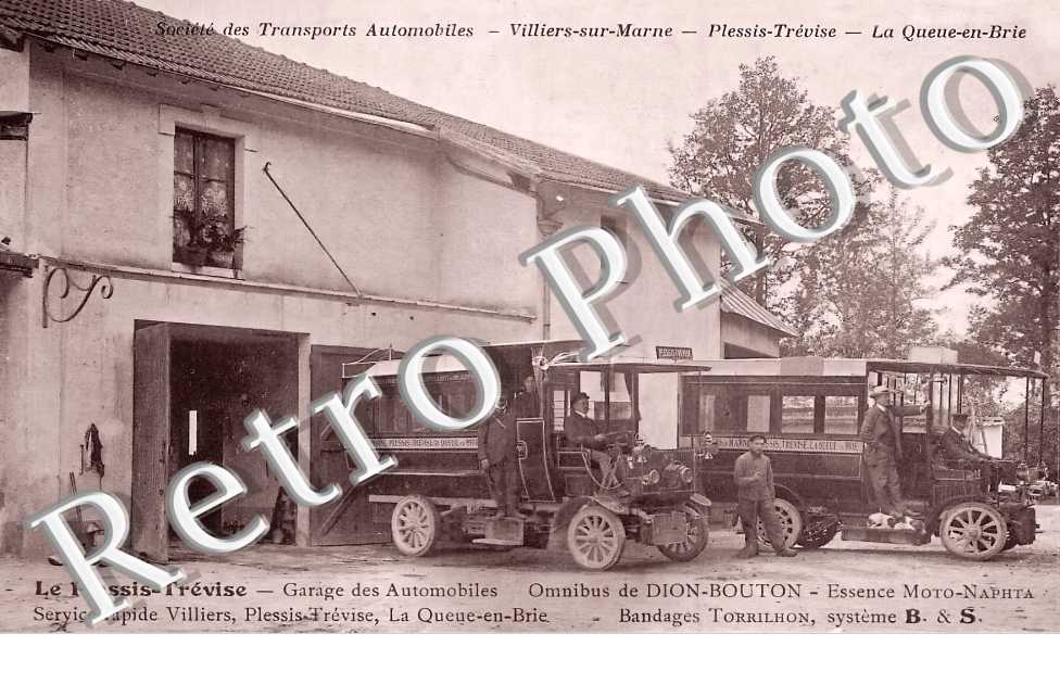 Garage des automobiles. Omnibus de Dion-Bouton