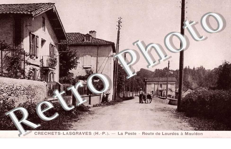Crechets-Lasgraves. La Poste. Route de Lourdes à Mauléon