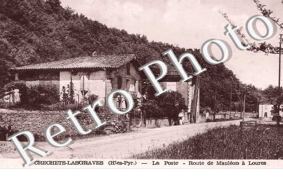 Crechets-Lasgraves. La Poste. Route de Mauléon à Lourdes.