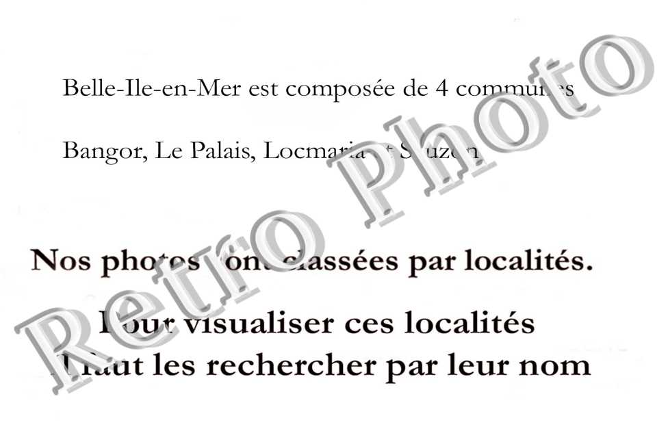 Nos photos sont classées par localités, il faut rechercher par le nom de la localité.