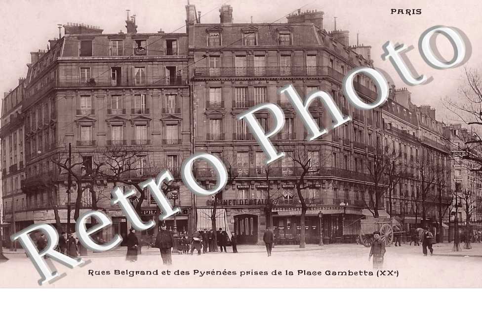 rues Belgrand et des Pyrénées prises de la Place Gambetta