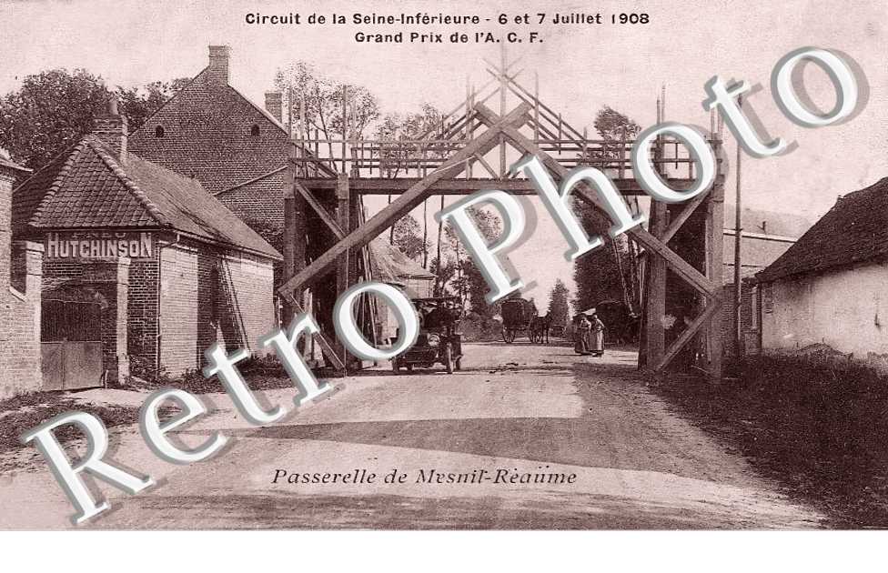 Circuite de la Seine-Inférieure 6 et 7 juillet 1908. Passerelle de Mesnil-Réaume