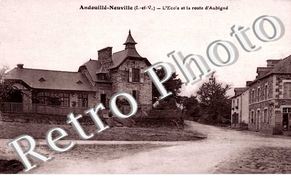 l'école et la route d'Aubigné