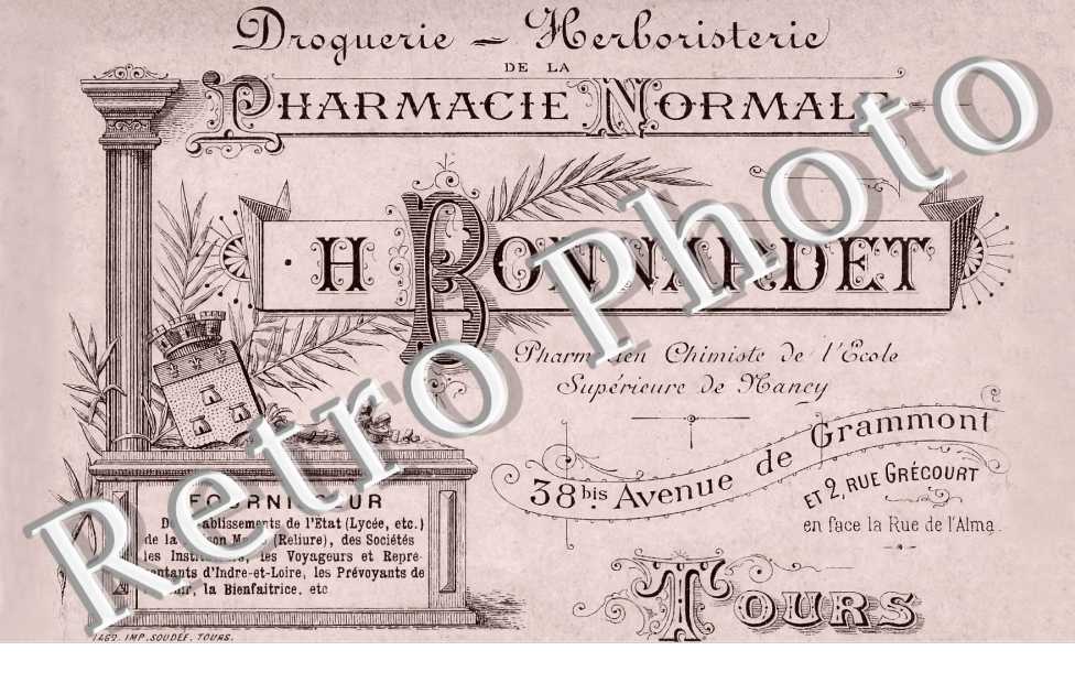 Pharmacie Normale. H. Bonnardet 38 bis avenue de Grammont
