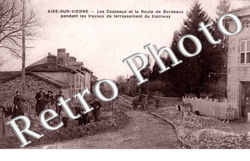 Les Casseaux et la route de Bordeaux pendant les travaux de terrassement du tramway