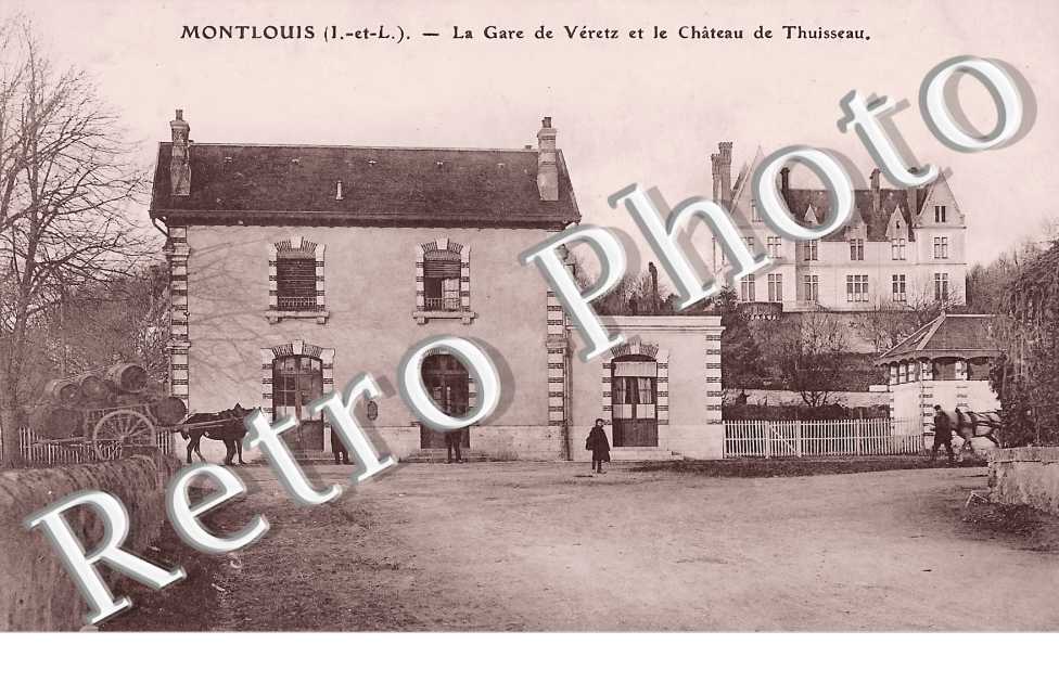 La gare de Véretz et le château de Thuisseau
