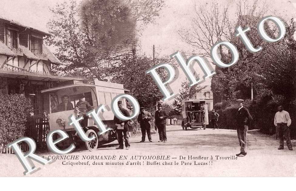 La Corniche normande en automobile. De Honfleur à Trouville. Criquebeuf, deux minutes d'arrêt. Buffet chez le Père Lucas
