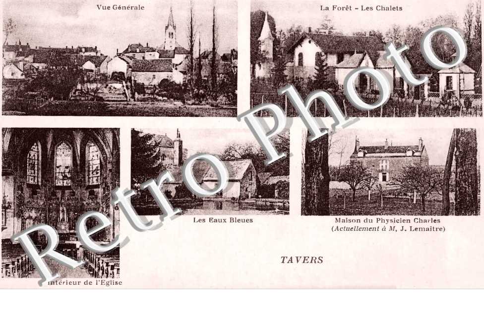 La Forêt. Les Chalets. Les Eaux Bleues. Maison du Physicien Charles (actuellement à M. J. Lemaître). Intérieur de l'église.