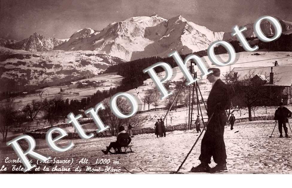 le teleski et la chaîne du Mont-Blanc