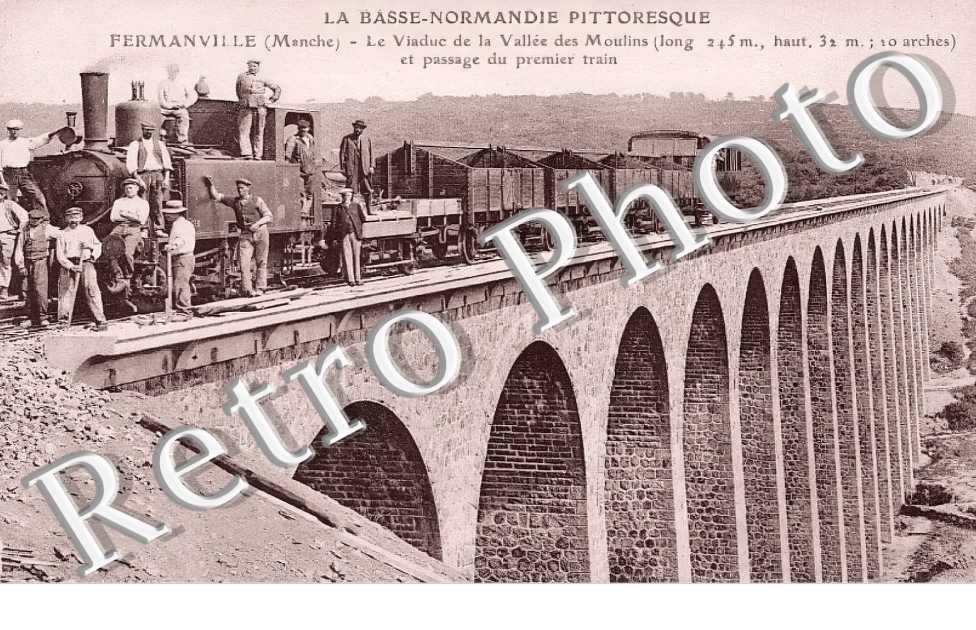 Le viaduc de la Vallée des Moulins et passage du premier train