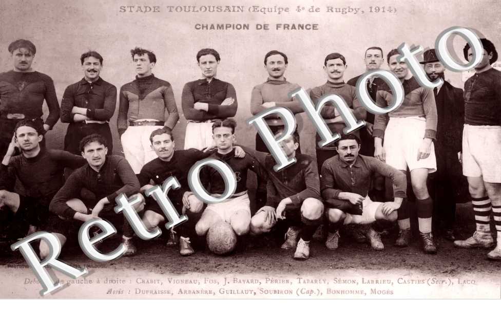 Stade Toulousain. Champion de France. Equipe 4e de Ruby 1914.