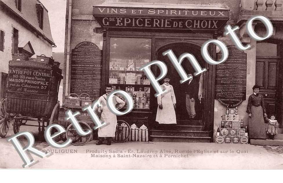 Produits Sadla Er. Laudren Aîné, rue de l'église et sur le quai. Grande Epicerie de Choix