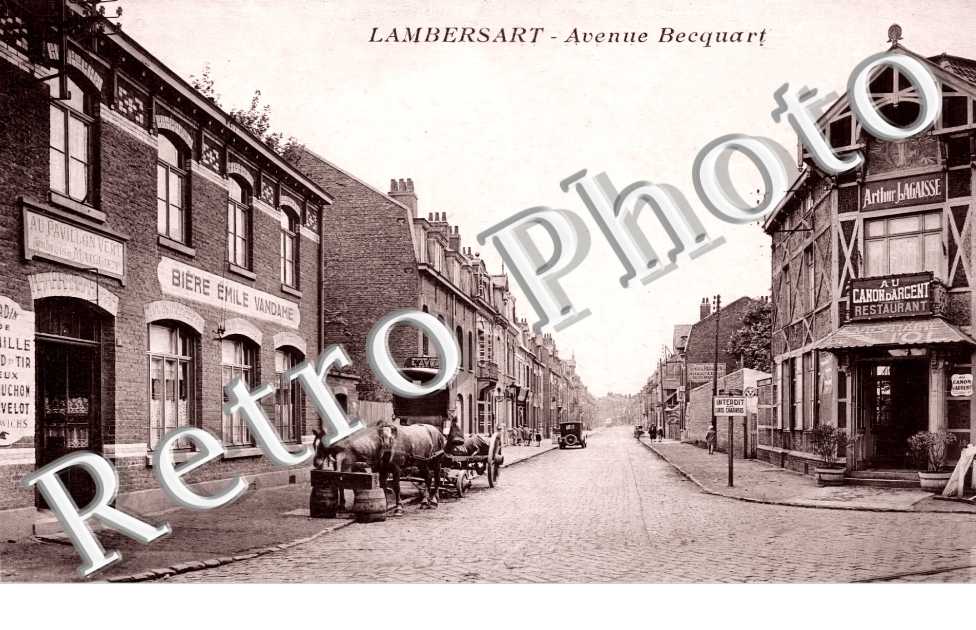 avenue Becquart. Bière Emile Vandame Au Canon d'Argent Restaurant Arthur Lagaisse